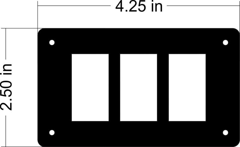 Universal Rocker Switch Panel - 3 Switch Horizontal