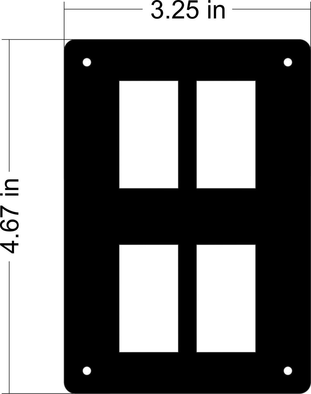 Universal Rocker Switch Panel - 4 Switch Vertical