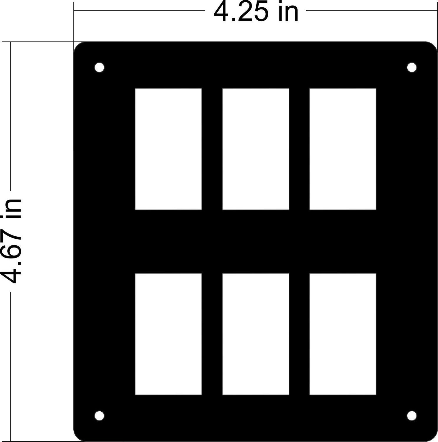 Universal Rocker Switch Panel - 6 Switch Vertical