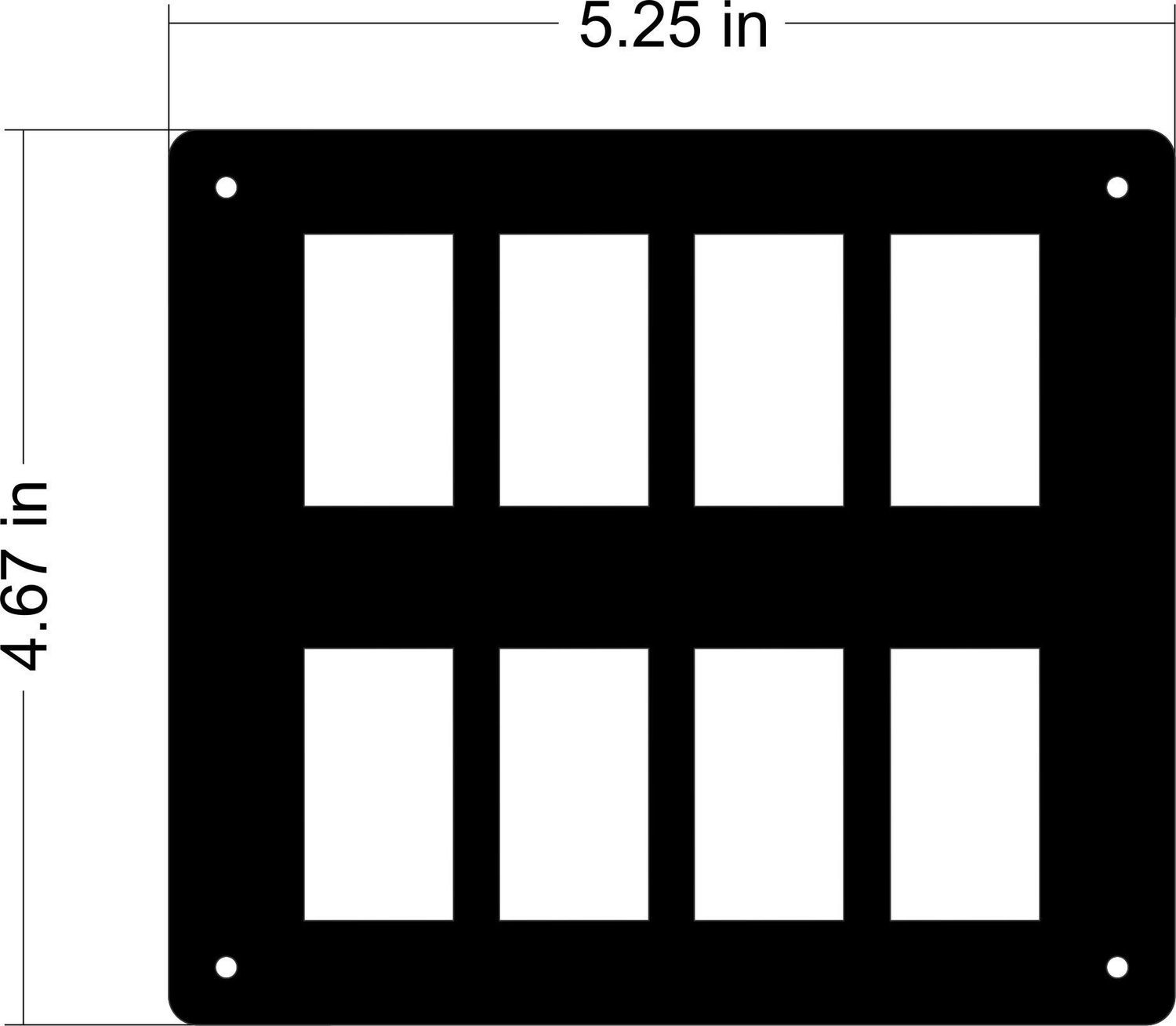 Universal Rocker Switch Panel - 8 Switch Vertical
