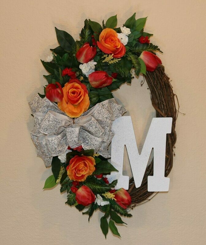 Spring Grapevine with White Bow
