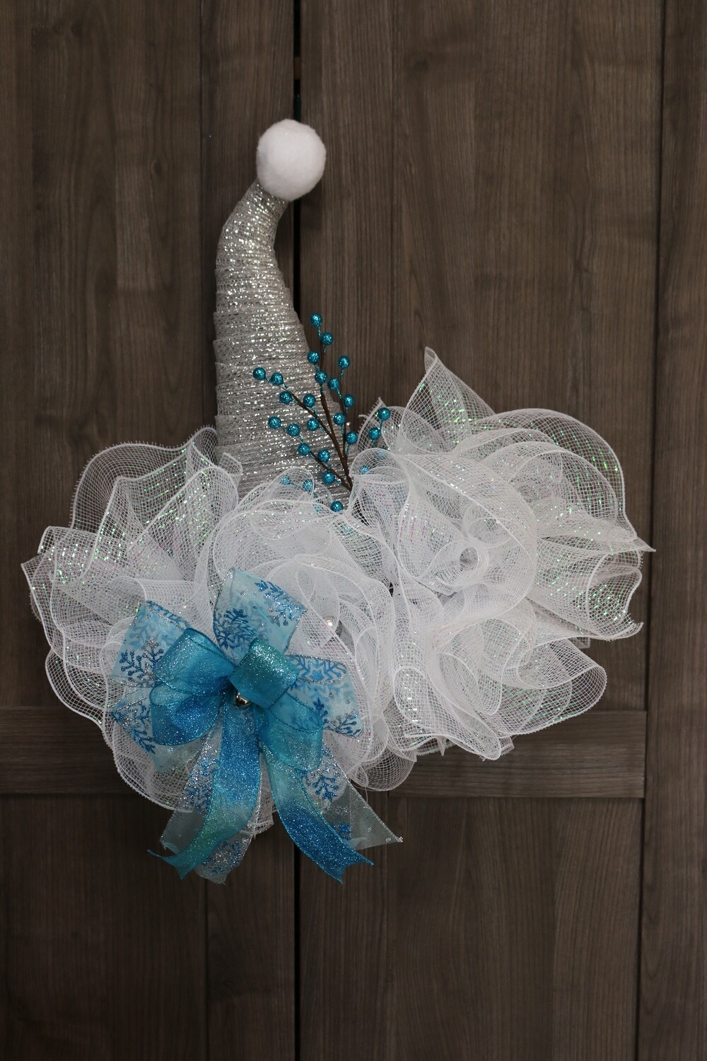 Light Blue and White Elf Hat
