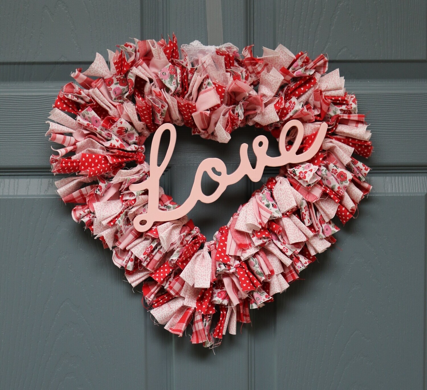 Pink Love Rag Wreath
