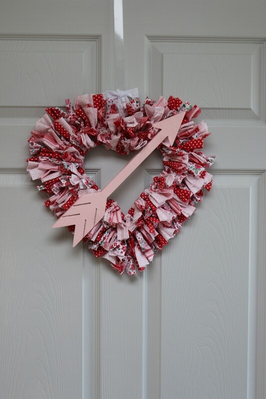 Cupids Arrow Rag Wreath