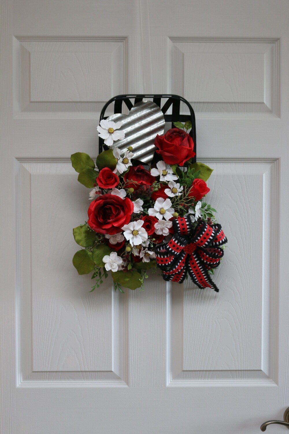 Tin Heart Basket Bouquet