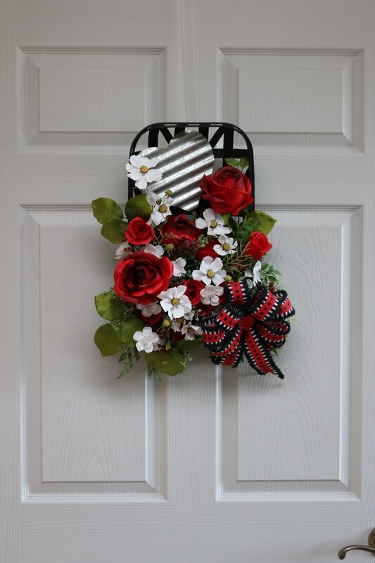Tin Heart Basket Bouquet