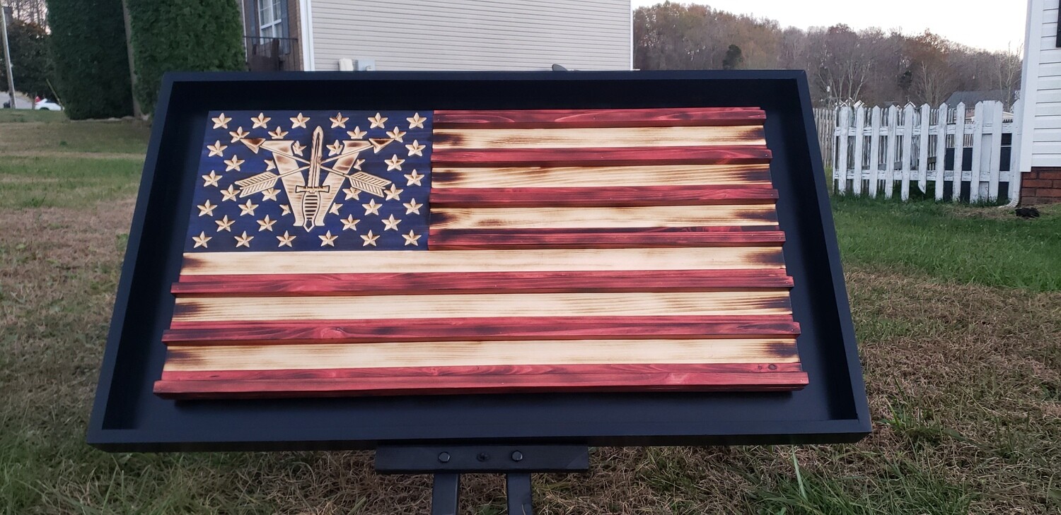 Rustic American Challenge Coin Flag