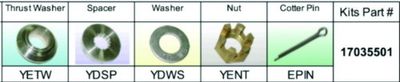SOLAS 17035501 Yamaha Type-D/E 100-300hp Fixed-Hub Propeller Hardware Kit
