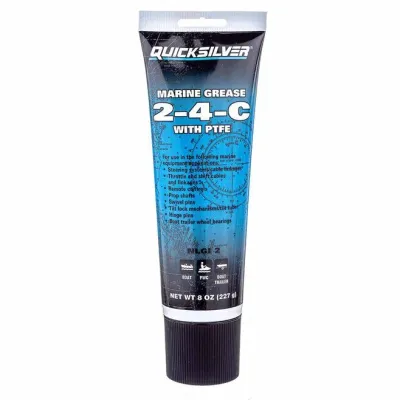 Quicksilver 802859Q1 2-4-C Marine Grease with Teflon, Multi-Purpose Marine Lubricant – 8 oz. Tube