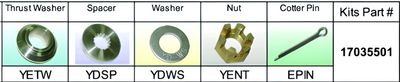SOLAS 17035501 Yamaha Type-D/E 100-300hp Fixed-Hub Propeller Hardware Kit