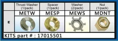SOLAS 17015501A Mercury Propeller Nut Kit 90-300 HP
