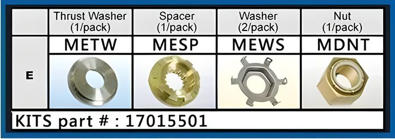 SOLAS 17015501A Mercury Propeller Nut Kit 90-300 HP