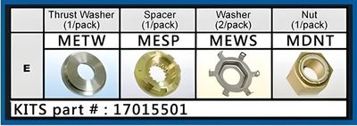 SOLAS 17015501A Mercury Propeller Nut Kit 90-300 HP