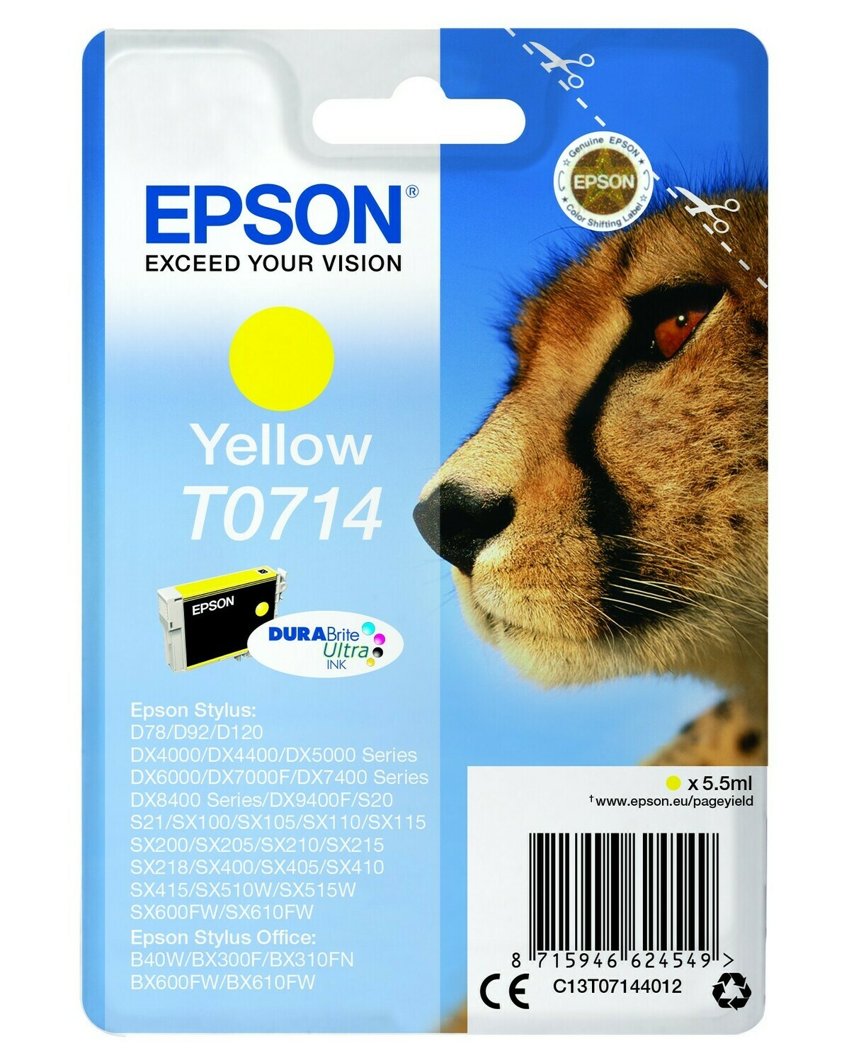 Epson T071440 Yellow D78 Tintapatron
