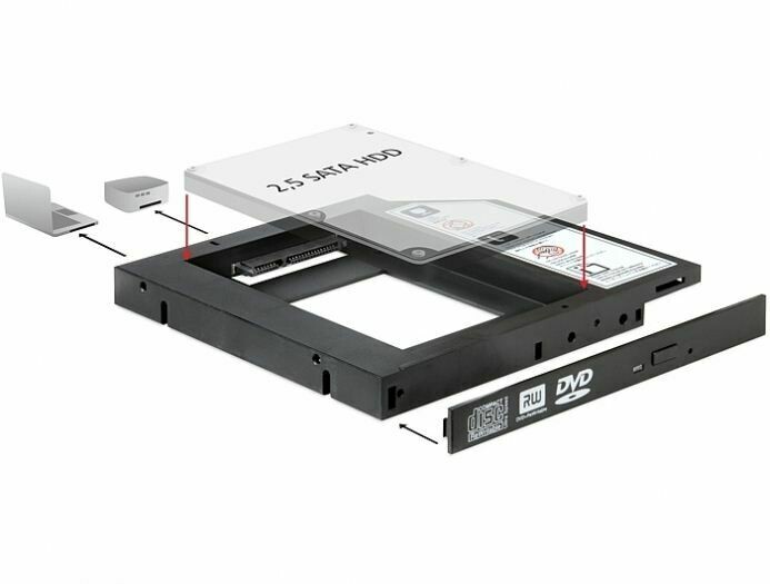 Delock 61993 DVD2.5&quot; HDD 13mm Átalakító