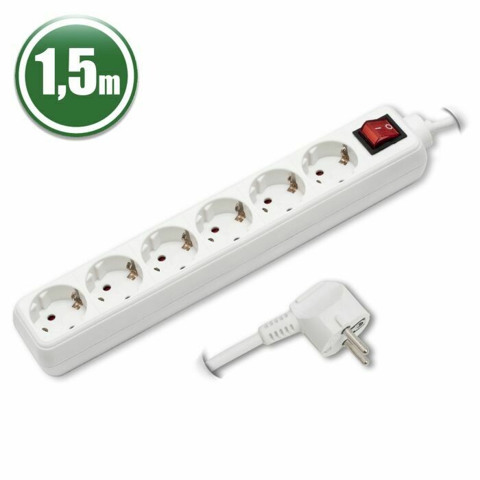 Delight 6-os 1,5m kapcs. 220V  Hálózati elosztó