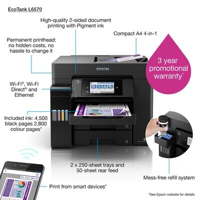 Epson EcoTank L6570 színes tintasugaras multifunkciós nyomtató
