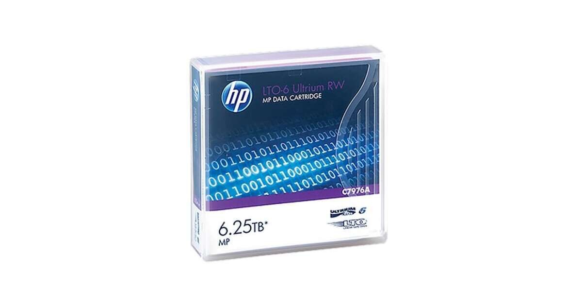 HP LTO-6 Ultrium 6.25 TB BaFe RW Eco Pack (No Case) Unlabelled Data Cartridge (20 pk)