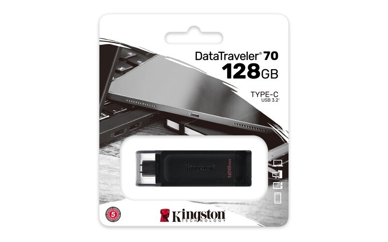 Kingston 128GB DT70 USB-C 3.2 Gen.1. Pendrive