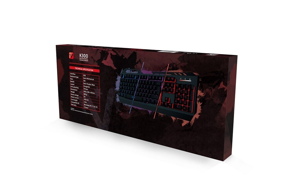 Ventaris K300 RGB HU gamer Billentyűzet