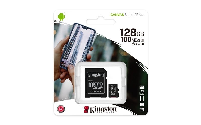 KINGSTON MicroSDXC 128GB Canvas Select Plus A1 C10 Memóriakártya