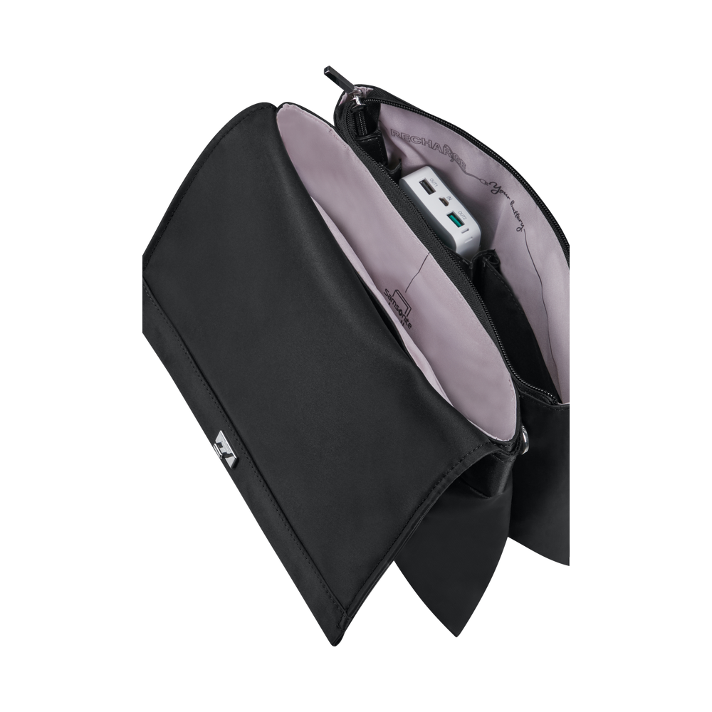 Samsonite Workationist Shoulder Bag Flap Black Női válltáska