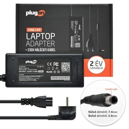 HP PLUGON1195 19,5v 4,62A 90W utángy. 4,5x3,0mm laptop töltő