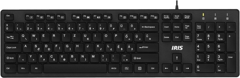 IRIS B-23 USB fekete Slim billentyűzet