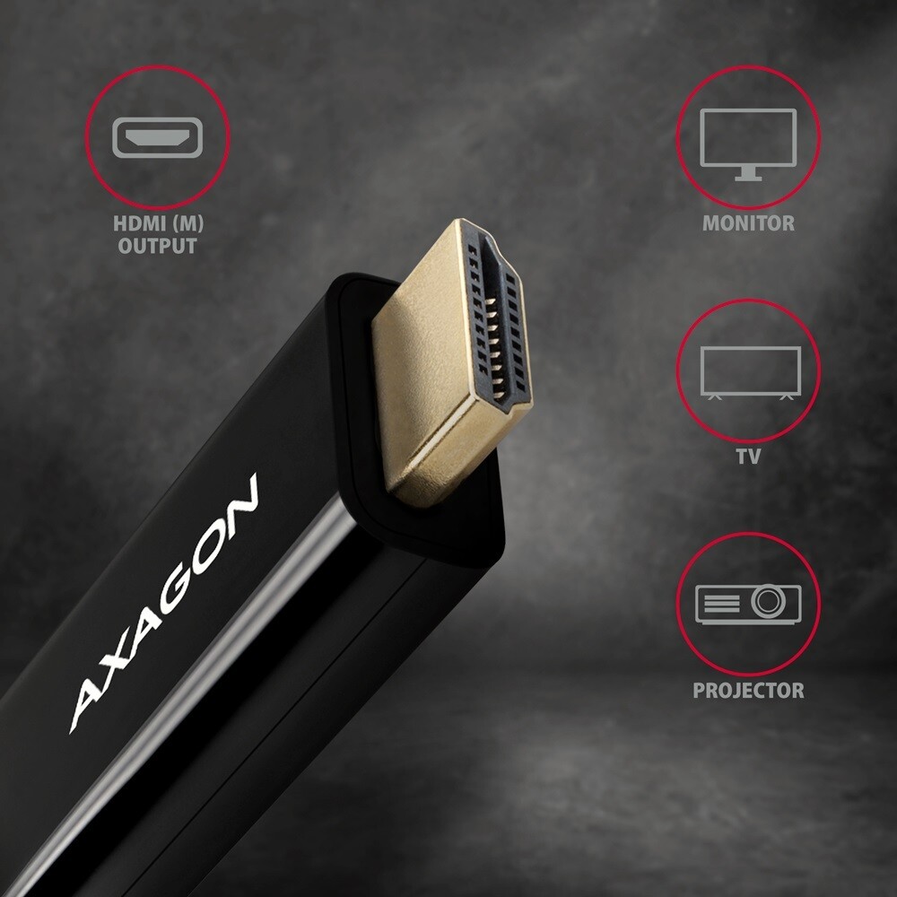 Axagon RVD-HI14C2 Displayport-&gt;HDMI 1,8m aktív 4K@30Hz kábel