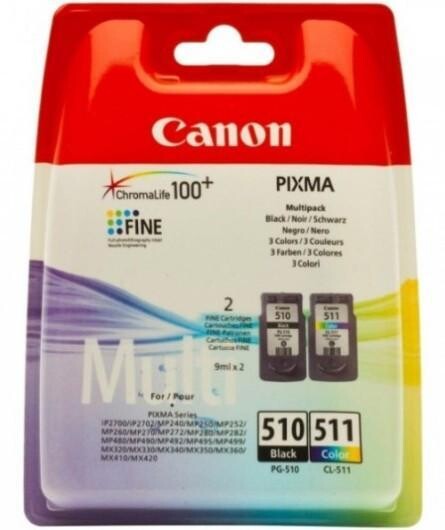 Canon ink tank PG-510 / CL-511 - 2-pack - Black, Color (Cyan / Magenta / Yellow)