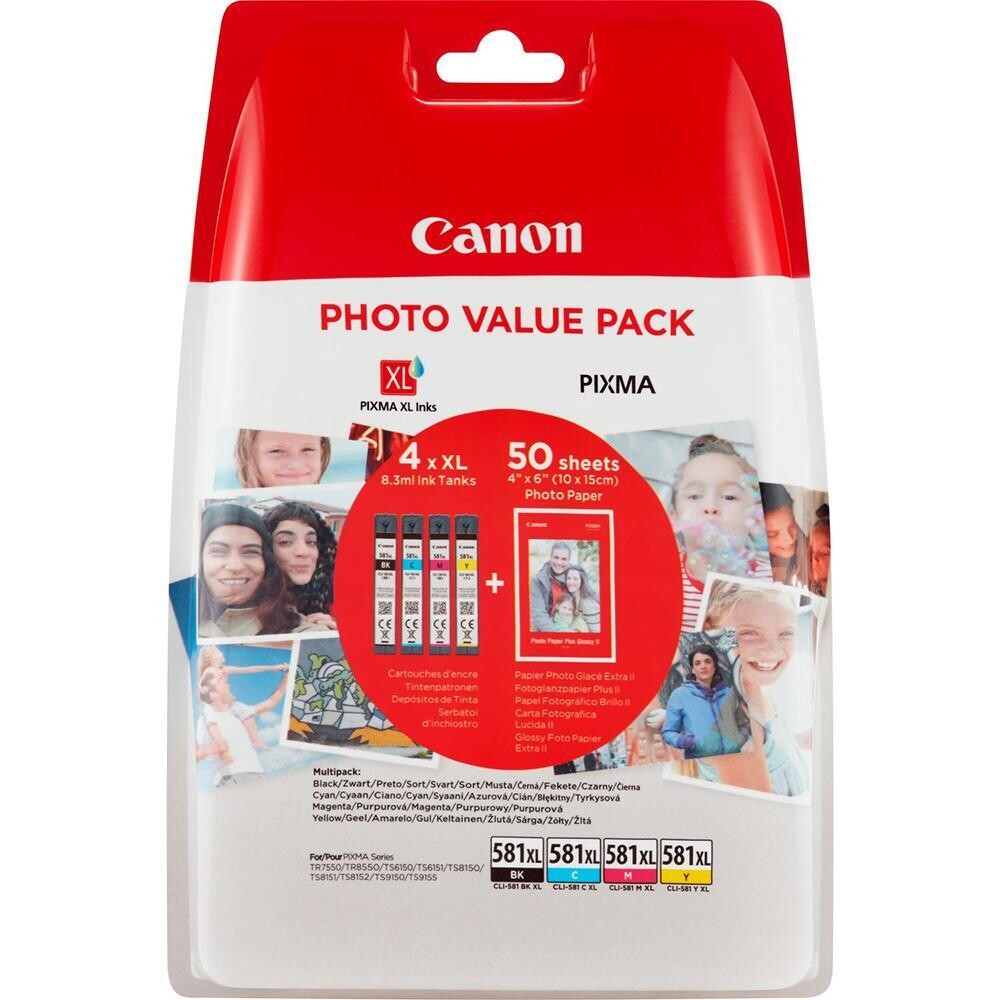 Canon Value Pack Fotopapier + ink tank CLI-581XL BK/C/M/Y - Black / Cyan / Magenta / Yellow