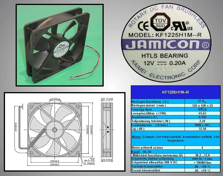 Jamicon 120mm táphoz 2pin csatl. Ventilátor