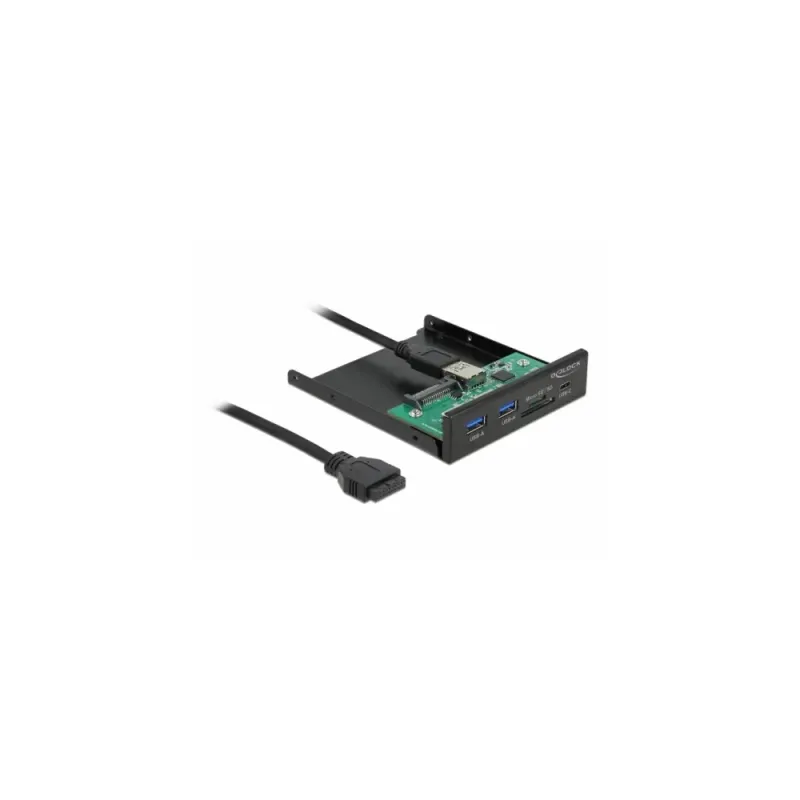 DeLock Front Panel 3.5″ USB 5 Gbps 1 x USB Type-C + 2 x USB Type-A + SD and Micro SD slot
