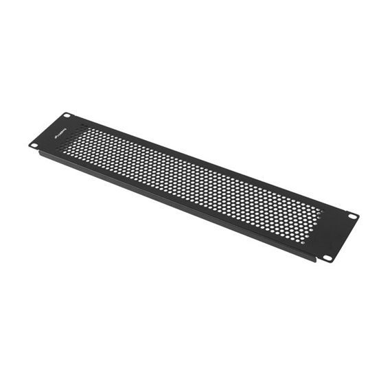Lanberg AK-1412-B 19&quot; 2U fekete fém hálós/perforált vakpanel