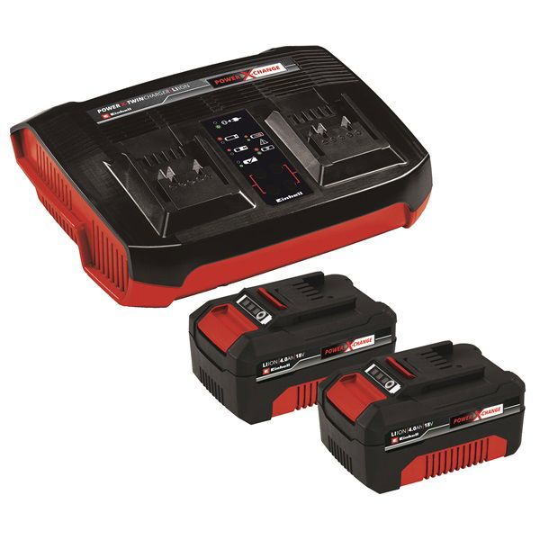 Einhell 4512112 2x 4Ah Power X-Change &amp; Twincharger Kit 2 db akkumulátor + dupla töltő szett