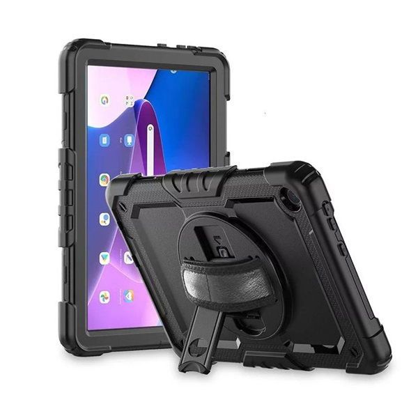 Haffner FN0520 Lenovo Tab M10 10,1&quot; (3rd Gen.) ütésálló fekete tablet tok kijelzővédő üveggel