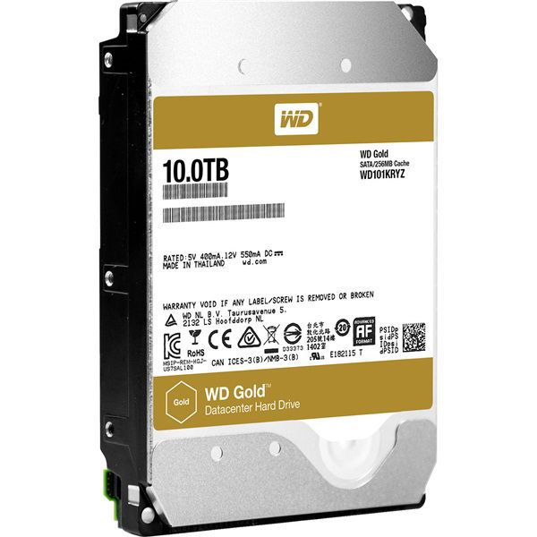 Western Digital 3,5&quot; 10000GB belső SATAIII 7200RPM 256MB Gold WD101KRYZ winchester