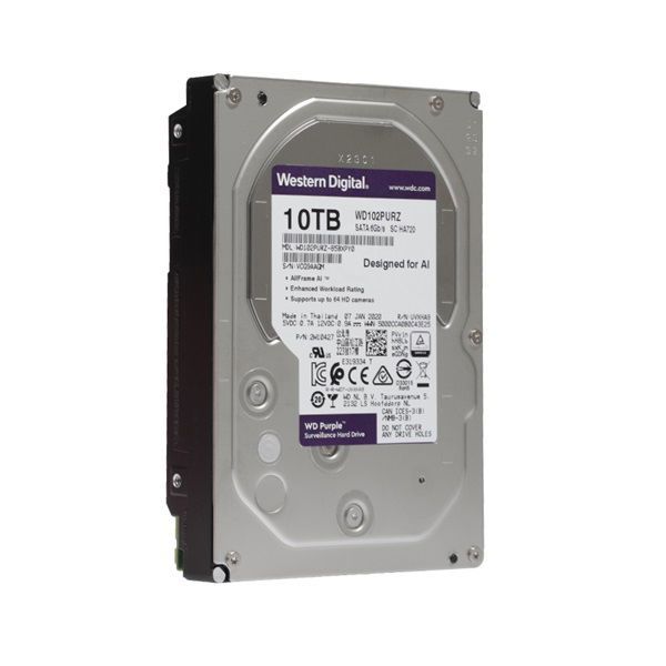 Western Digital 3,5&quot; 10000GB belső SATAIII 7200RPM 256MB PURPLE WD102PURZ winchester 3 év