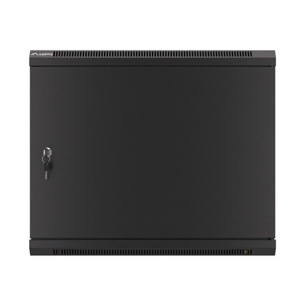 Lanberg WF01-6609-00B 19&quot; 9U SZÉL:600 MÉLY:600 MAG:512 lapraszerelt fémajtós fekete fali rack szekrény