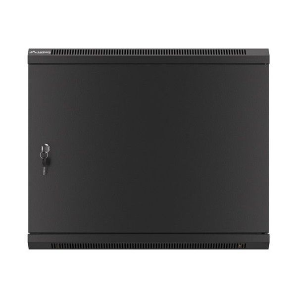 Lanberg WF01-6409-00B 19&quot; 9U SZÉL:600 MÉLY:450 MAG:512 lapraszerelt fémajtós fekete fali rack szekrény