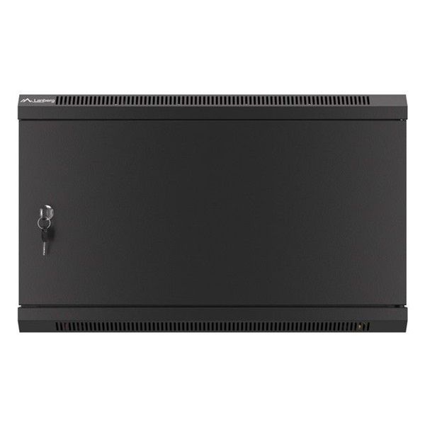 Lanberg WF01-6406-00B 19&quot; 6U SZÉL:600 MÉLY:450 MAG:600 lapraszerelt fémajtós fekete fali rack szekrény