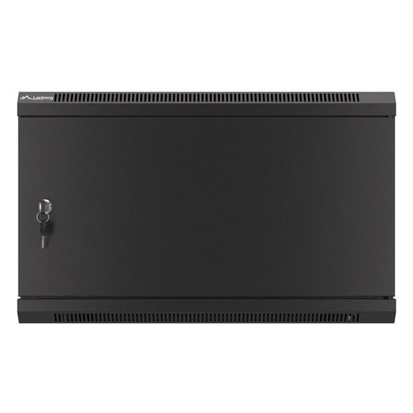 Lanberg WF01-6606-00B 19&quot; 6U SZÉL:600 MÉLY:600 MAG:379 lapraszerelt fémajtós fekete fali rack szekrény