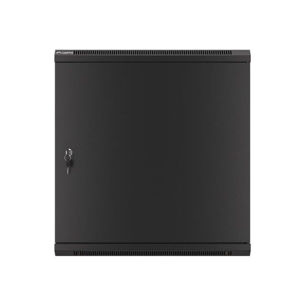 Lanberg WF01-6412-00B 19&quot; 12U SZÉL:600 MÉLY:450 MAG:645 lapraszerelt fémajtós fekete fali rack szekrény