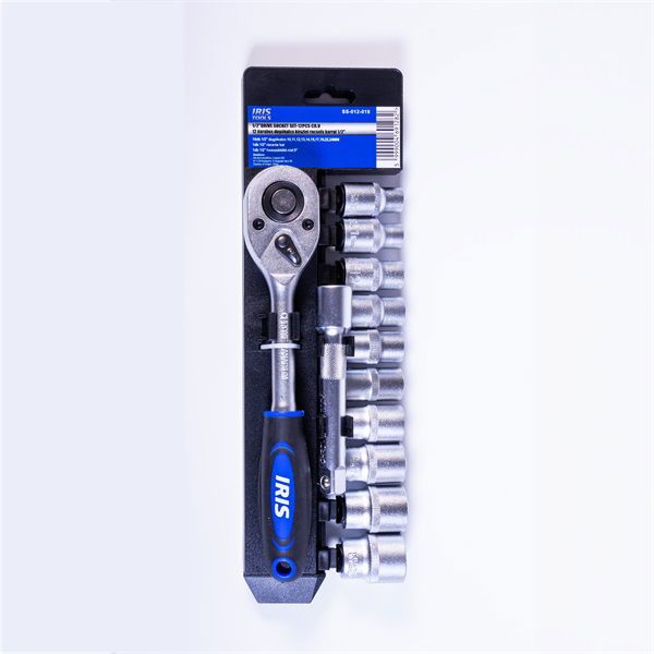 IRIS TOOLS SS-012-019 12 darabos dugókulcs készlet racsnis karral 1/2&quot;
