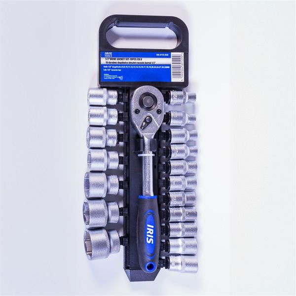 IRIS TOOLS SS-019-020 19 darabos dugókulcs készlet racsnis karral 1/2&quot;