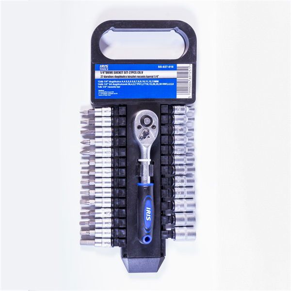 IRIS TOOLS SS-027-016 27 darabos dugókulcs készlet racsnis karral 1/4&quot;