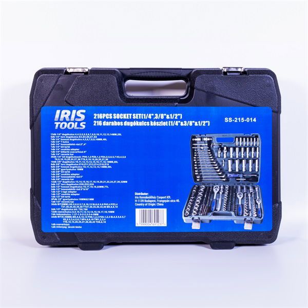 IRIS TOOLS SS-215-014 215 darabos dugókulcs készlet (1/4&quot;&amp;3/8&quot;&amp;1/2&quot;)