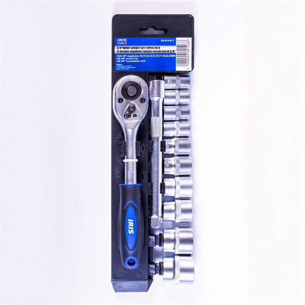 IRIS TOOLS SS-012-017 12 darabos dugókulcs készlet racsnis karral 3/8&quot;