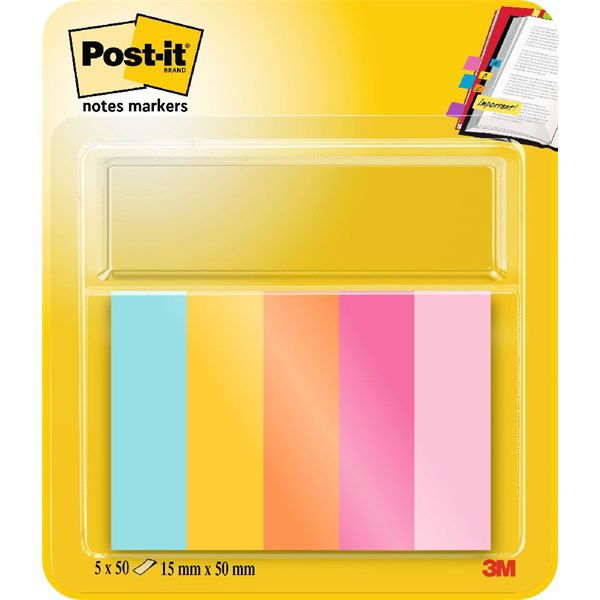 Post-it Beachside 15x50mm 5x50lap vegyes jelölőlap