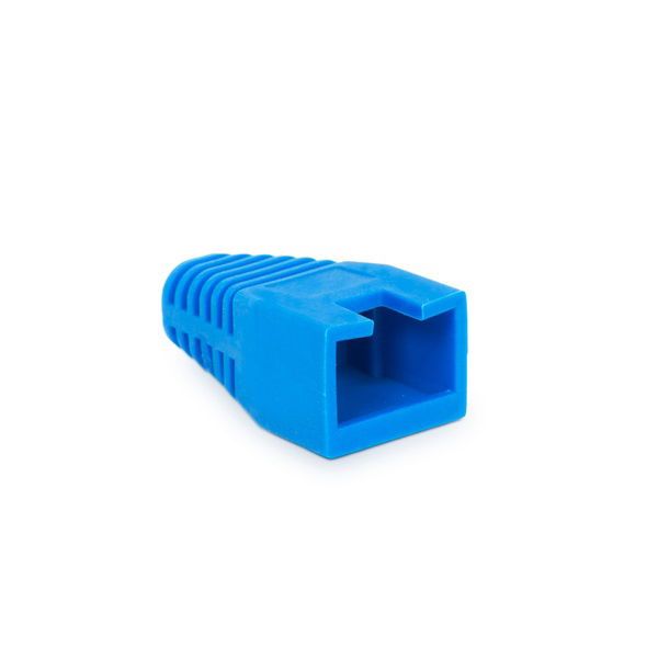 Rülstein 05287KE RJ45 8P8C moduláris dugókhoz kék 100db &quot;sima&quot; törésgátló